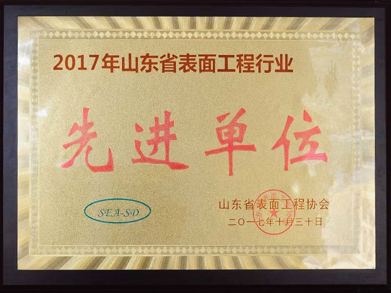 2017年山东省表面工程行业先进单位